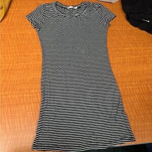 Striped Black and White Women's Dress